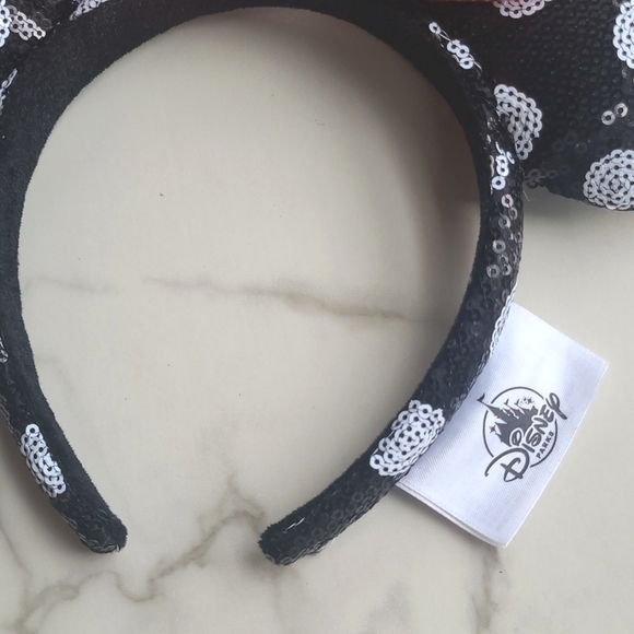 Disney Minnie Mouse Sequin Polka Dot Headband Ears Red Bow Vacation Resort - Picture 3 of 8